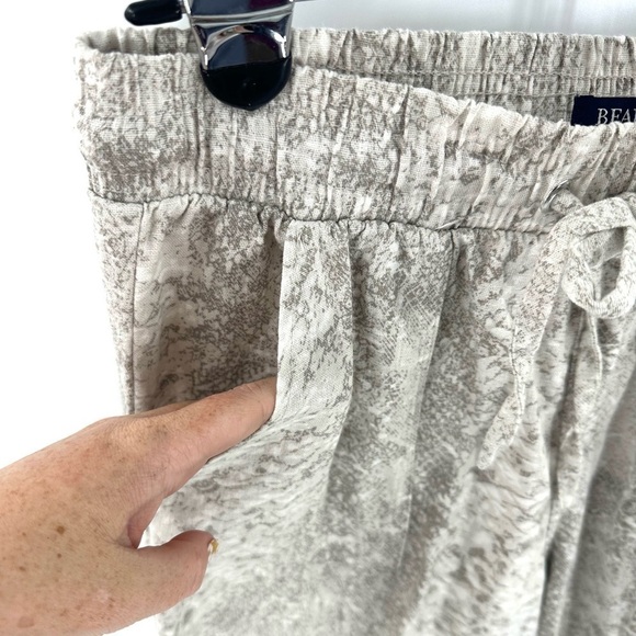 Beau Dawson Linen Blend Wide Leg Pants Womens S Snake Print Lagenlook Beachy - Picture 2 of 9